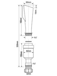 ����� ���������� McAlpine (1 1/4"�32��) � �������� �����, �����������, ������� (D=60��) FWM32