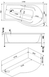 ����� ��������� BAS ����� 1700�800 �������, ������, ������������� � �/� ������������� FLAT, ������