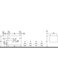 Тумба под раковину Duravit DuraStyle (600х610х453) подвесная, 2 ящика, белый матовый DS648301818