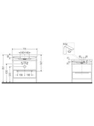 Консоль с раковиной Duravit Happy D.2 Plus 775х850х490 напольная, 1 ящик, дуб средиземн. HP4842O7171 — изображение 3