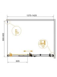 ������� ������ CEZARES STYLUS-SOFT (1375-1425x880-905x1950) AH-1-140/90-C-Cr ������ �����/����