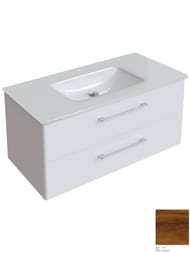 Тумба под раковину Caprigo Аккорд 100 дуб старый 1002х485х450 подвесная, 2 ящика 2221-47