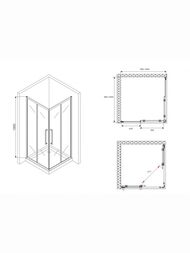 Душевой уголок ABBER Schwarzer Diamant AG02100MH (1000х1000х1950) квадрат, стекло 6мм матове/хром