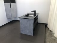 Тумба COMFORTY Франкфурт-90 (910х560х465) подвесная, с раковиной, бетон светлый 00-00006503