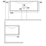 Тумба под раковину Kerasan Shape Mobilet 9325K3 1220х520 подвесная, с сифоном, 1 ящик, белый/дуб — изображение 5