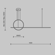 Подвесной светильник Maytoni Halo (Хэло) MOD247PL-L49BSK, 40Вт, 120°, IP20, LED, латунь
