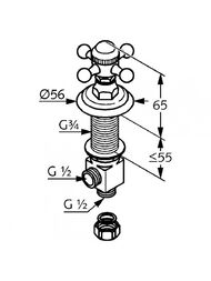 ������� ������� KLUDI ADLON, ������������ ����-����� 180� (����) 518180520