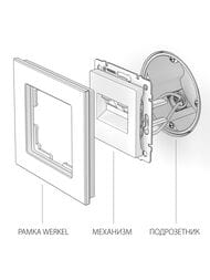 Розетка Werkel двойная Ethernet RJ-45 (черный матовый) W1182208