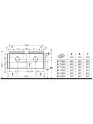 ����� ��� �������� Duravit Happy D.2 Plus 1600�408�550 4 �����, ��� ���������. HP4974B7171