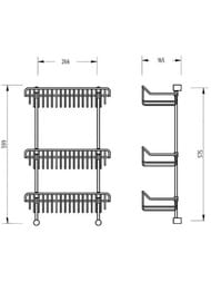 Migliore Complementi Полка-решетка большая тройная 40x15x60 см бронза ML.COM-50.703.BR