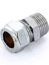 Соединитель Tiemme для медной трубы, 15х1/2"Н обжим, хром 1130036 (1100C001504CZ)