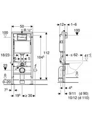 GEBERIT Duofix �������� � �������� Delta50, ������ ���������, 458.128.DW.1