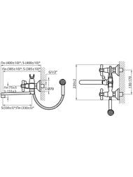 Смеситель для ванны VARION Armaturen БЕТА 7015171 резиновые кран-буксы, плоский излив 180мм
