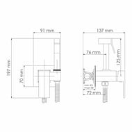 Смеситель встраиваемый WasserKRAFT A71138 однозахватный, с гигиеническим душем, цвет: хром
