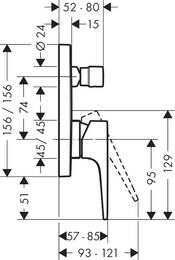 ��������� Hansgrohe Metropol 32545140 ��� ����� ������������, ������� �����, ������ ������