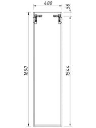 Пенал Caprigo Ponza 400х1600х250 подвесной, цвет Bianco (эмаль), правый, 2 двери 13550R-B231