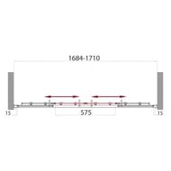������ ��� ���� BelBagno Uno (1700x1450) UNO-VF-2-170/145-C-Cr ����������,������ �����/������� ����