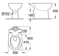 ���� �������-������� Grohe Bau Ceramic 39349000 (356�400�600) ������������, �������������� ������
