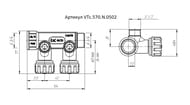 Коллектор VALTEC 3/4" на 2 выхода 1/2"Н с белыми регулирующими вентилями, латунь ник. VTc.570.N.0502 — изображение 10