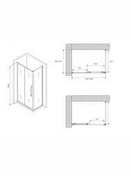 Душевой уголок ABBER Schwarzer Diamant AG30100BH-S70B (1000х700х1950) стекло 6мм прозрачное/черный