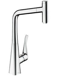 Уценка! Смеситель Hansgrohe Metris Select M71 для кухни вытяжной поворотный излив хром 14884000 - уценка. — миниатюра 1