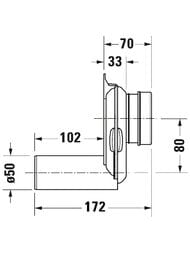 Сифон с вытяжкой DURAVIT сток горизонтальный 0051130000