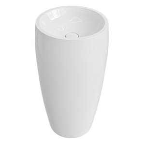 Раковина SALINI Armonia 203 S-Sense 470х470х900 напольная,  д/к, сифон, белая глянцевая 130113G