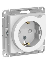 Розетка Systeme Electric ATLASDESIGN с заземлением со шторками с выталкивателем 16А белый ATN000147