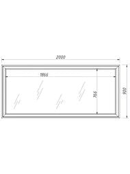 Зеркало Caprigo Ponza 2000х900х31 без подсветки, цвет белый 13535-B231