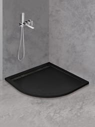 Душевой поддон CEZARES (900х900х30) искусственный мрамор, радиусный, черный TRAY-AS-R-90-30-NERO