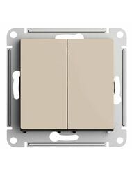 Выключатель Systeme Electric ATLASDESIGN 2-клавишный схема 5 10АХ механизм песочный ATN001251