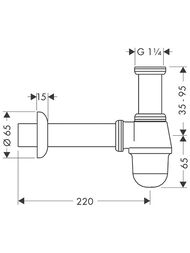 Hansgrohe Сифон для биде 55213000 стандартная модель, хром