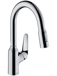 Смеситель Hansgrohe Focus M42 для кухни 180 мм вытяжной поворотный излив хром 71821000 — миниатюра 1