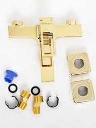 Смеситель для ванны/душа BelBagno LUCE LUC-VAS-ORO настенный, однозахватный, золото