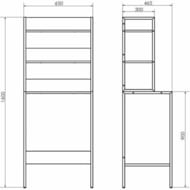 Стеллаж COMFORTY (650х1600х465) для стиральной машины, напольный, дуб темно-коричневый 00-00011201