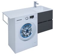 Тумба с раковиной Aquanet Алвита 120 R (1200х526х480) правая, подвесная, 2 ящ, серый антрацит 243776
