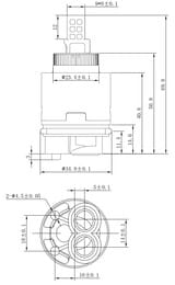 Картридж для смесителя ESKO CRT 35 HIGH (CRT35HIGH) 35мм, стандартный, высокий