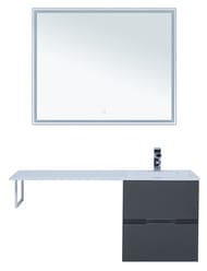 Тумба с раковиной Aquanet Алвита 120 R (1200х526х480) правая, подвесная, 2 ящ, серый антрацит 243776