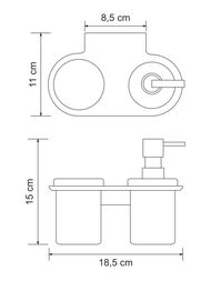 Держатель для дозатора и стакана WasserKRAFT Kammel K-8389 настенный, матовое стекло/хром