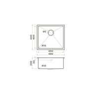 Мойка Omoikiri TAKI 49-U/IF GM (490х440х200) монтаж врезной/подстольный/вровень, ворон.сталь 4973524