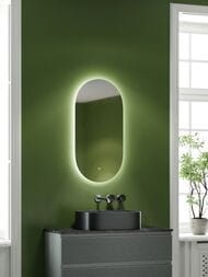 Зеркало SANCOS Oval (450х900) с LED подсветкой, сенсорный выключатель, пластиковый короб  OV45C