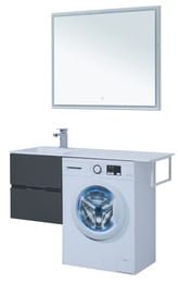 Тумба с раковиной Aquanet Алвита 120 L (1200х526х480) левая, подвесная, 2 ящ., серый антрацит 243777