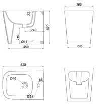���� ��������� BelBagno Albano 365�520�420 �������, ��������� ��� ���������, ����� BB120B