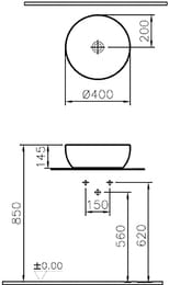 �������� ��������� Vitra Outline (400�400�145) ����������������� ��������, ����� 5992B403-0016