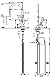 ��������� Hansgrohe Talis M54 ��� ����� 210 �������� ���, ���������� ����� 2jet sBox ����� 72801800