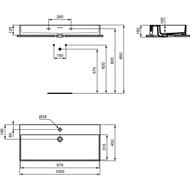�������� Ideal Standard EXTRA 100 �� (1000�450�150) � ���������� ��� ��������� T373001