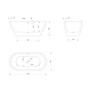 Ванна отдельностоящая Knief Form XS (1550x750x600) акриловая, белая глянцевая 0100-257