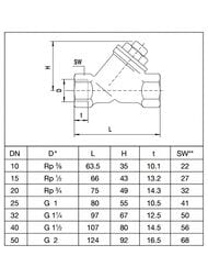 Обратный клапан Oventrop с косой врезкой 1/2"В,  1072004
