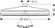 ������� ��� Axor Carlton 28474000 (240�240) 1jet, �������/�����, 1 ��� �����, ����