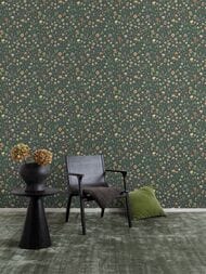 Обои виниловые на флизелине Grandeco Maison MN 3513 (0,53х10,05) цветы, зеленые (рул.)